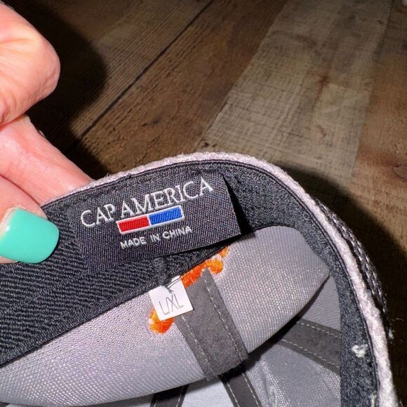 Cap America Orange Theory Fitness Hat Gray Orange Embroidered Fitted L/XL - Picture 5 of 6